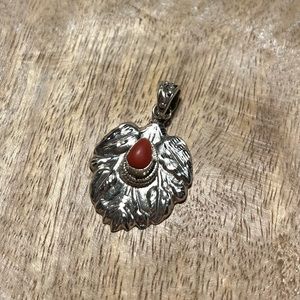 Coral Leaf 925 Sterling Silver Pendant